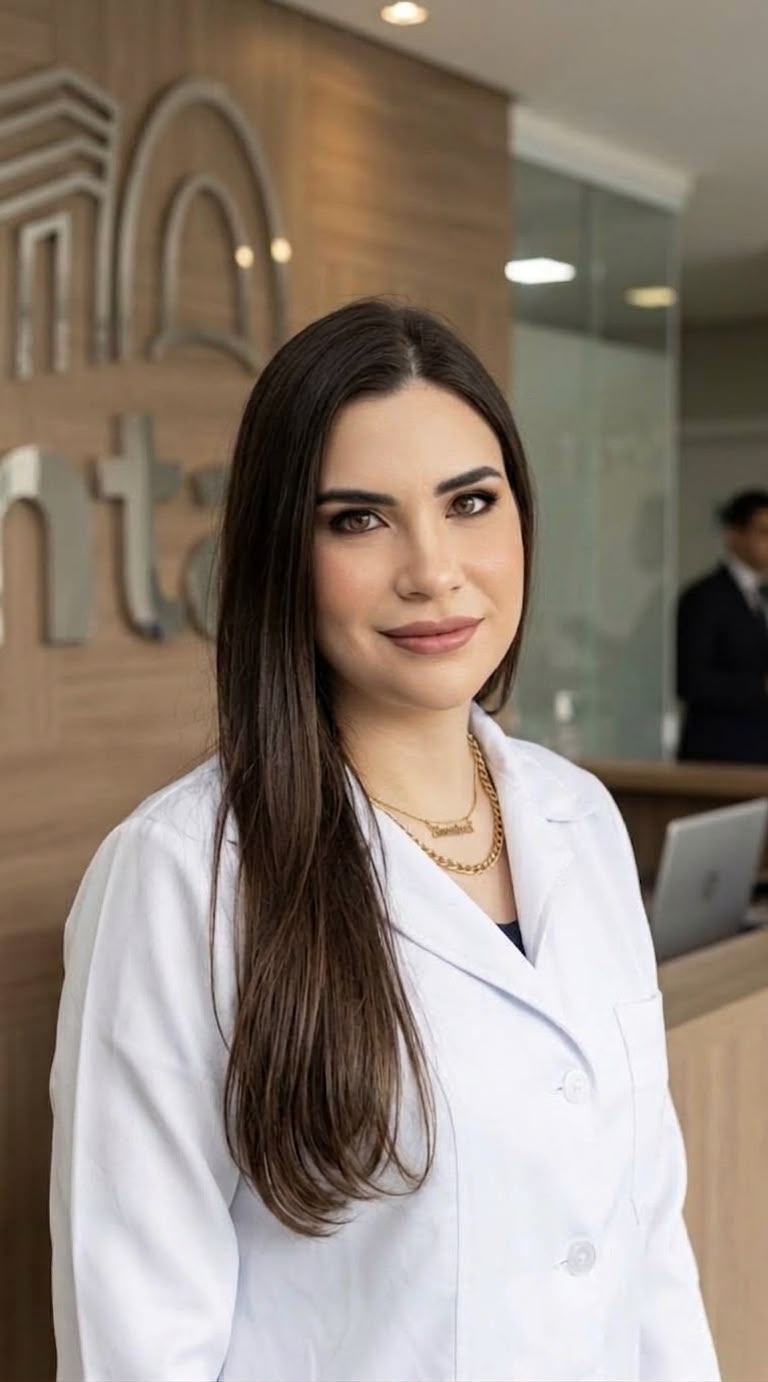 Isadora Ferreira Cavichioli, médica, em retrato profissional